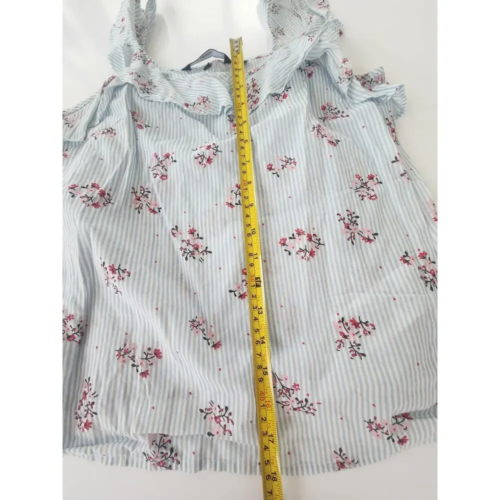 Vero Moda Ruffle Tank, Striped/Floral, Medium